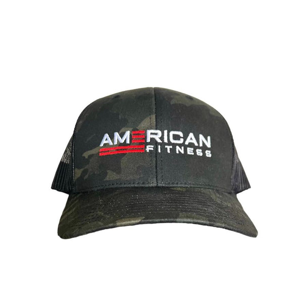 AF Curved Trucker Snapback - Black Camo