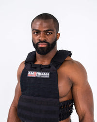 American Fitness AF Plate Carrier Weight Vest — 500D nylon MOLLE tactical training vest — in use