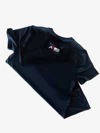 American Fitness Classic Performance T-Shirt Black — 87% polyester 13% spandex Dri-Fit athletic tee — close-up