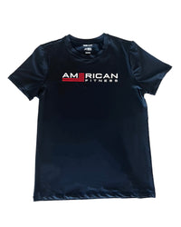 American Fitness Classic Performance T-Shirt Black — 87% polyester 13% spandex Dri-Fit athletic tee — lifestyle shot