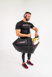 American Fitness Ultimate Journey Duffel gym travel bag — 3 compartments pro athlete designed — overhead view