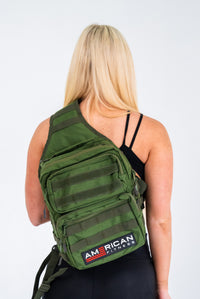 American Fitness AF Bravo Sling Bag — 1000D Cordura KEVLAR stitching tactical EDC sling pack — back view