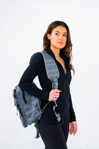 American Fitness AF Bravo Sling Bag — 1000D Cordura KEVLAR stitching tactical EDC sling pack — fit detail